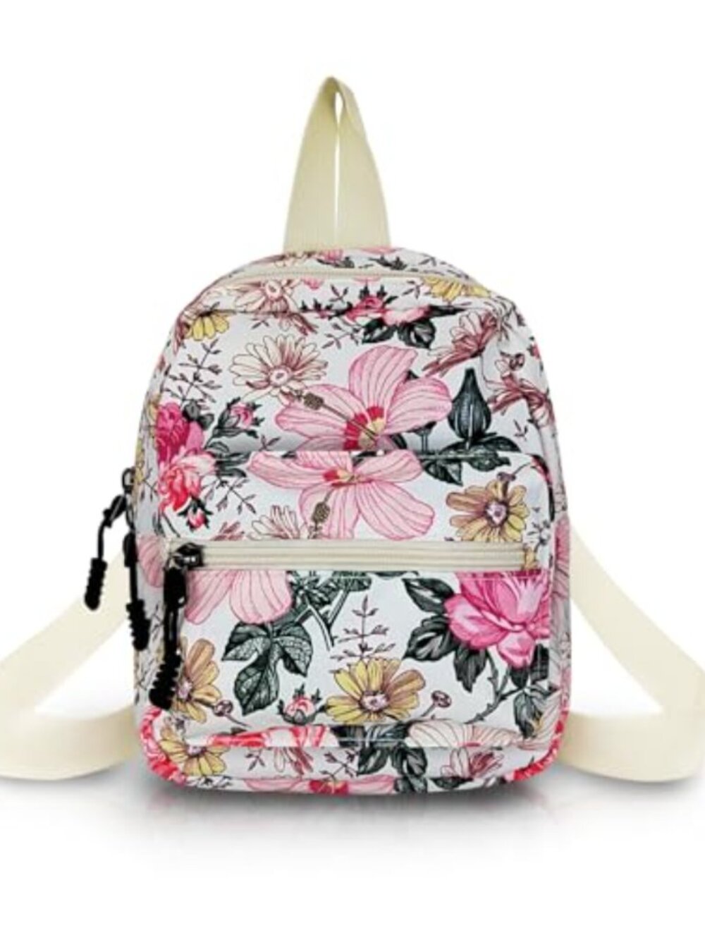 Nylon Polyester Mini Backpack Purse Lightweight Adjustable Floral Small Bag